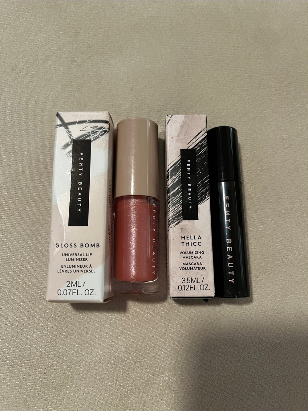 Fenty Gloss Bomb Fussy and Hella Thicc Mascara in Cuz I’m Black